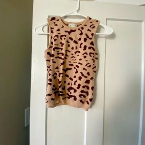 cheetah sweater vest